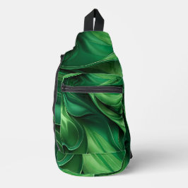 BRIGHT GREEN ABSTRACT SWIRLS SLING BAG