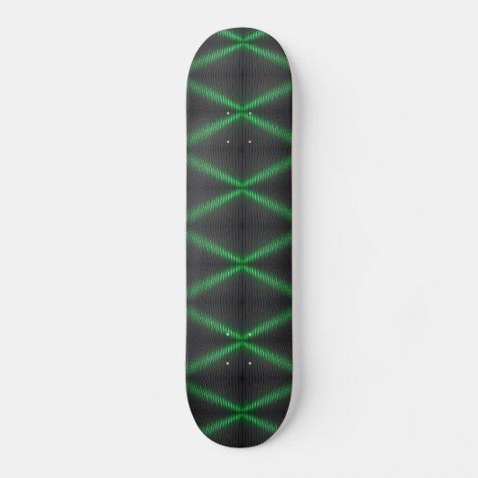 Bright Green and Black Hi Tech Pattern Skateboard (Voorkant)