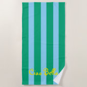 Bright Green and Blue Stripes | Ciao Bella Strandlaken (Voorkant)