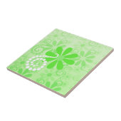 Bright Green Floral Cute Retro Daisy Flowers Tegeltje (Zijkant)