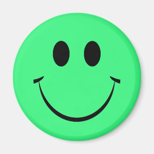 Bright Green Happy Face Magnet Magneet