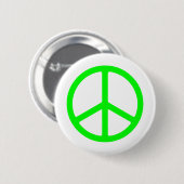 Bright Green Peace Sign Ronde Button 5,7 Cm (Voorkant /achterkant)