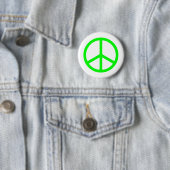 Bright Green Peace Sign Ronde Button 5,7 Cm (In situ)