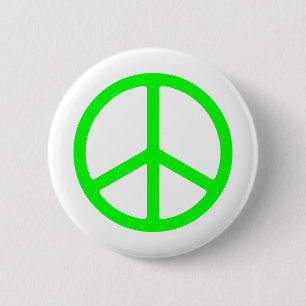 Bright Green Peace Sign Ronde Button 5,7 Cm