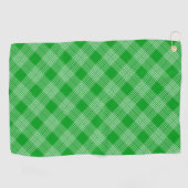 Bright Green Plaid Checked Pattern Golfhanddoek (Horizontaal)