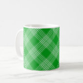 Bright Green Plaid Checked Pattern Koffiemok (Voorkant links)