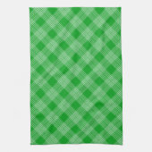 Bright Green Plaid Checked Pattern Theedoek (Verticaal)