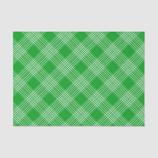Bright Green Plaid Checked Pattern Tissuepapier (Voorkant)