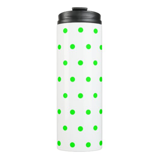 Bright Green Polka Dots Thermosbeker (Voorkant)