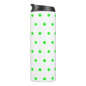 Bright Green Polka Dots Thermosbeker (Geroteerd rechts)