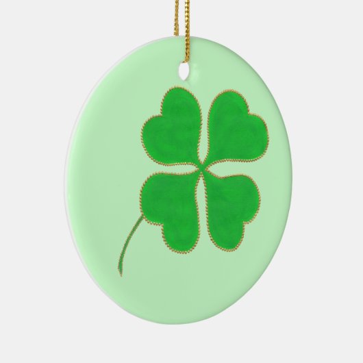 Bright Green Shamrock Gold Dots Trim, Ornements (Droite)