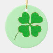 Bright Green Shamrock Gold Dots Trim, Ornements (Devant)