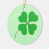 Bright Green Shamrock Gold Dots Trim, Ornements (Gauche)