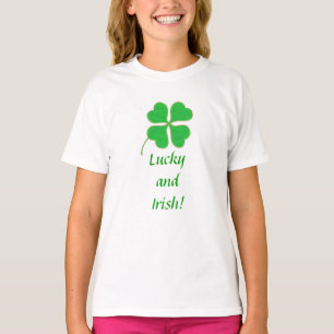 Bright Green Shamrock Gold Stippen Lucky Irish T - T-shirt