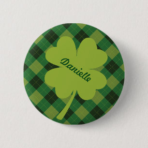 Bright Green Shamrock - persoonlijke pincode Ronde Button 5,7 Cm