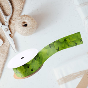 Bright Green Shamrocks Floral Lint