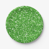 Bright Green Sparkle Glitter Glam Custom Party Papieren Bordje (Voorkant)