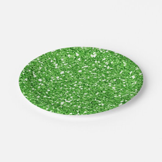 Bright Green Sparkle Glitter Glam Custom Party Papieren Bordje (Gekanteld)