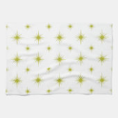 Bright Green Starburst Pattern Retro Mid Century Theedoek (Horizontaal)