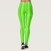 Bright Green Stripe Motif Leggings (Dos)