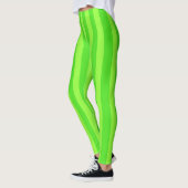 Bright Green Stripe Motif Leggings (Gauche)