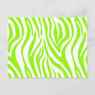 Bright Green Zebra Animal Print Patroon Briefkaart