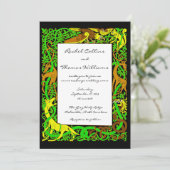 Bright Greens Celtic Animaux Faire-part de mariage (Debout devant)