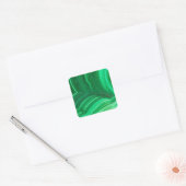 Bright-groen malachietmineraal vierkante sticker (Envelop)