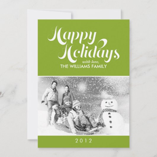 Bright groene hedendaagse Script-feestdag Feestdagenkaart (Voorkant)