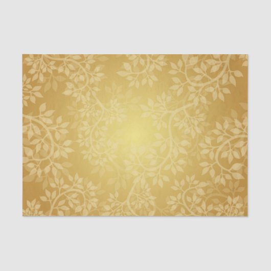 Bright gulden blad en wijnstokpatroon tissuepapier (Voorkant)