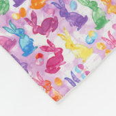Bright Happy Paaster Bunny Waterverf Blanket Fleece Deken (Hoek)