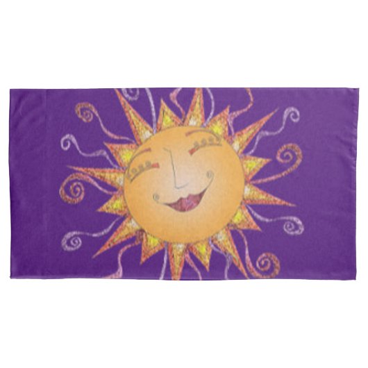 Bright Happy Sunburst Kussensloop (Voorkant)