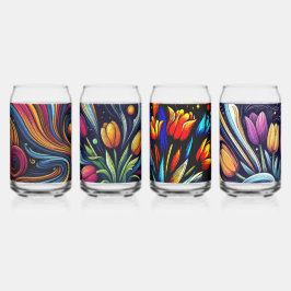 Bright Hedendaagse bloemen kunst kan glas