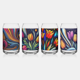 Bright Hedendaagse bloemen kunst kan glas