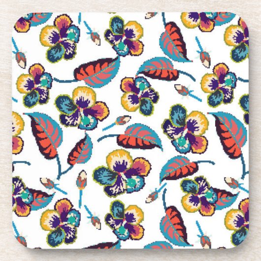 Bright Hibiscus Pattern Bier Onderzetter (Voorkant)
