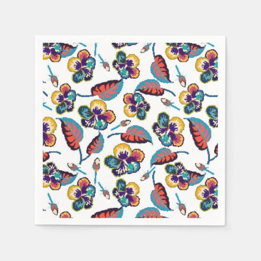 Bright Hibiscus Pattern Servet (Voorkant)