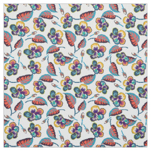 Bright Hibiscus Pattern Stof