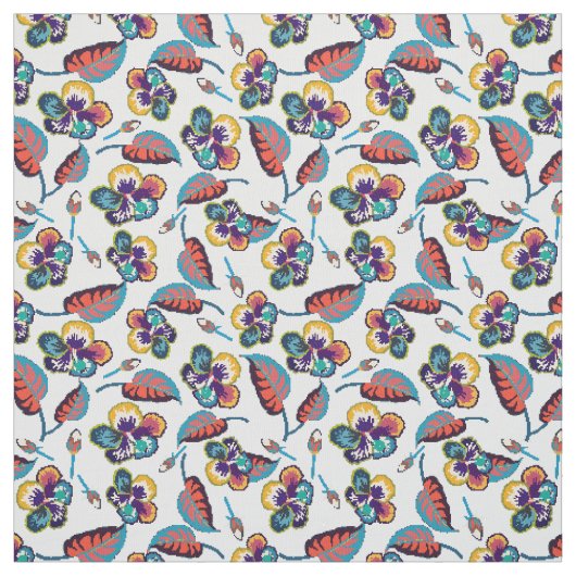 Bright Hibiscus Pattern Stof (Swatch)