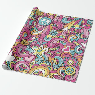Bright Hippie Patroon Cadeaupapier