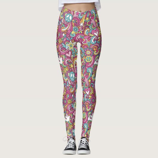 Bright Hippie Patroon Leggings (Voorkant)