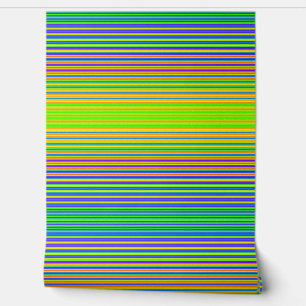 Bright Horizontal Stripes Green Blue Yellow Modern Behang