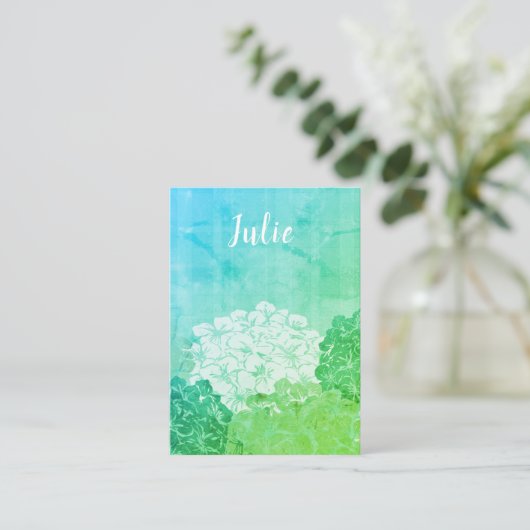 Bright Hydrangea Blooms Flat Note Kaart Notitiekaartje (Staand voorkant)