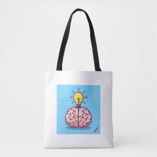 Bright Ideas Canvas tas: Cartoon Brain en Lightbul Draagtas