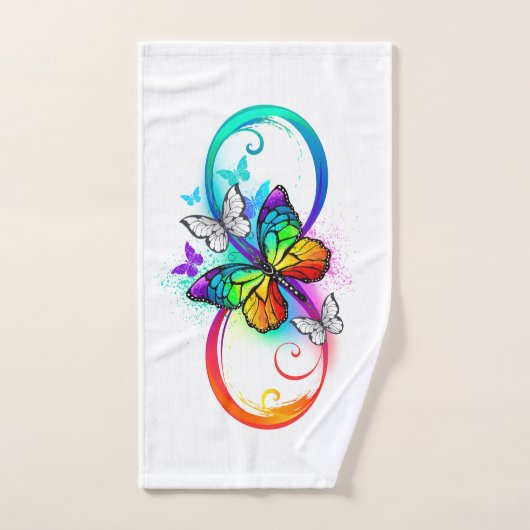 Bright infinity with rainbow butterfly (Serviette à main)