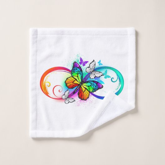 Bright infinity with rainbow butterfly (Gant de toilette)