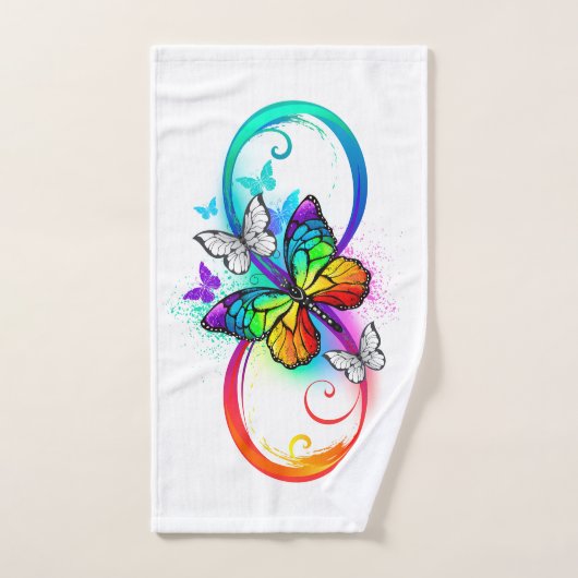 Bright infinity with rainbow butterfly (Serviette à main)
