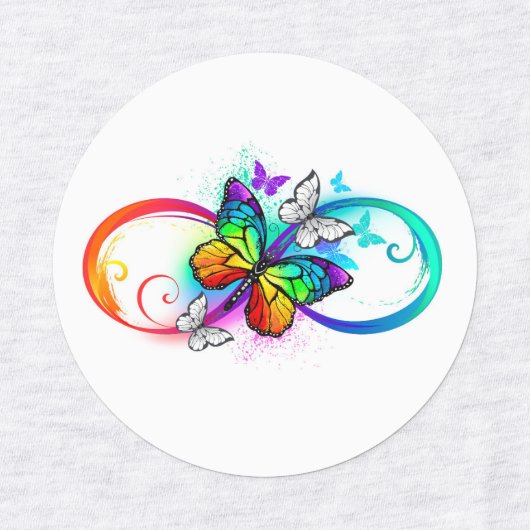 Bright infinity with rainbow butterfly labels (Design 2)