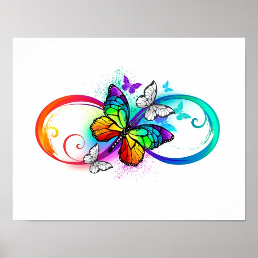 Bright infinity with rainbow butterfly poster (Voorkant)