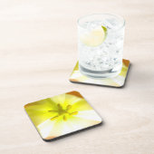 Bright Jaune Floral dessous de verre plastique dur (Côté Droit)