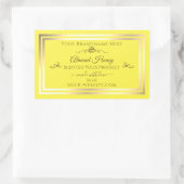 Bright Jaune Produit Étiquette Gold Shimmer Cadre (Sac)